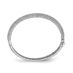 Sterling Shimmer Sterling Silver Rhodium-plated 439 Stone CZ PavÃÂ¢Ã¢âÂ¬ÃÂ¡ Hinged Bangle