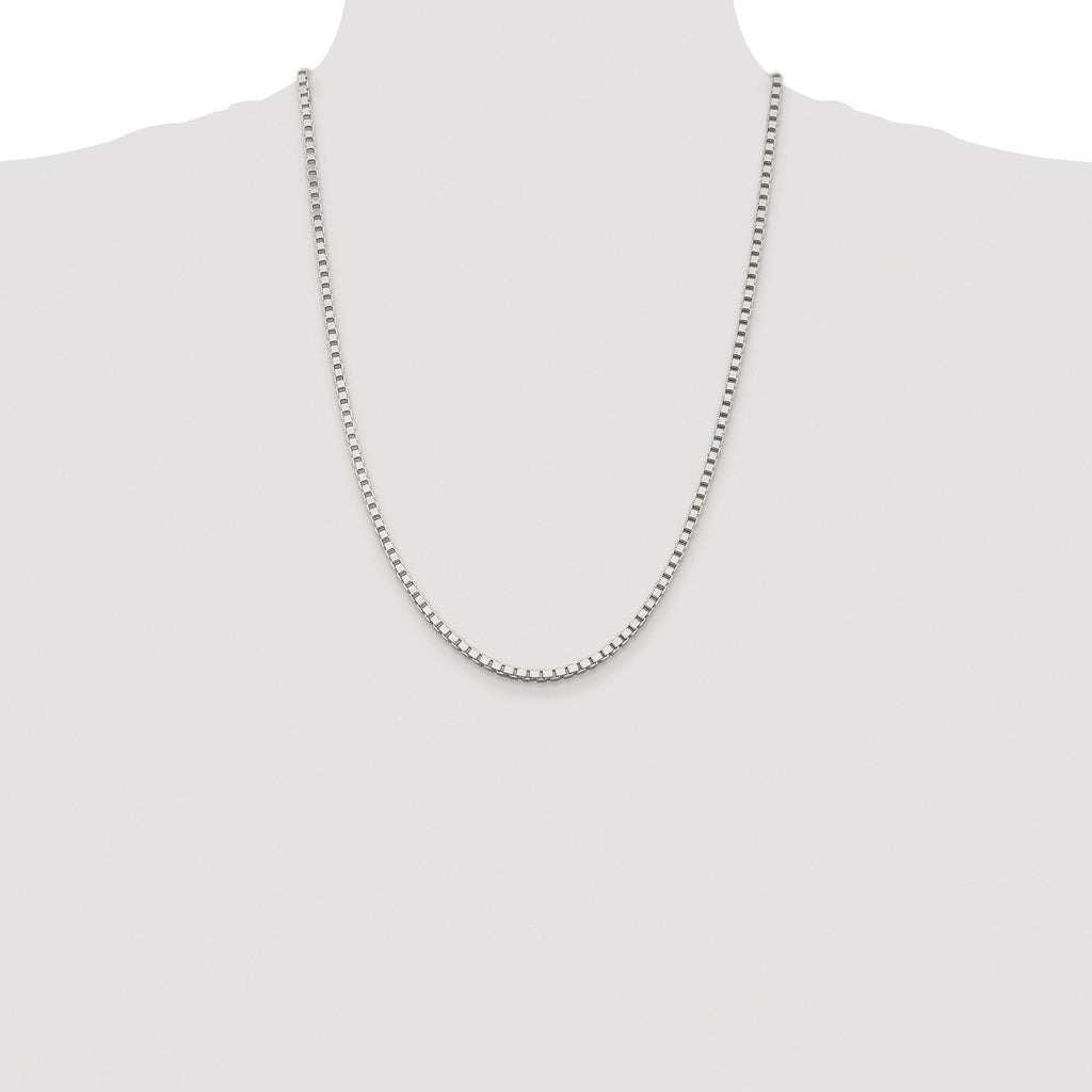 Sterling Silver Rhodium-plated 3mm Box Chain