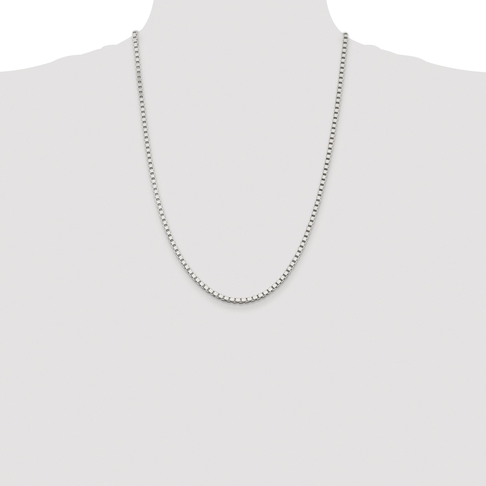 Sterling Silver Rhodium-plated 3mm Box Chain