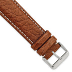 Havana Leather Watch Band in Brown with Silver-Tone Buckle, 12mm