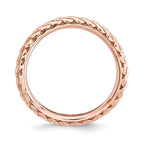 Rose-Tone Wave Stackable Ring in Sterling Silver