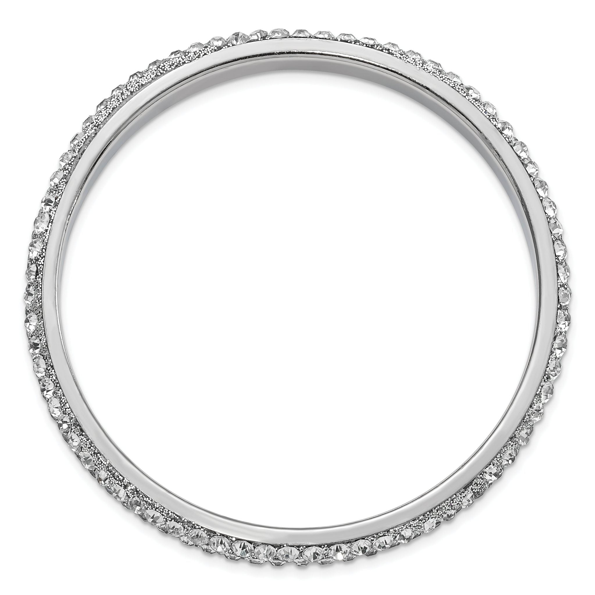 1928 Jewelry Silver-tone Clear Crystal Slip-on Bangle Bracelet Secondary image