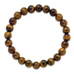 8mm Yellow Tiger's Eye Agate Beaded Stretch Bracelet