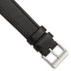 Genuine Calf Leather Watch Band in Black, 19mm