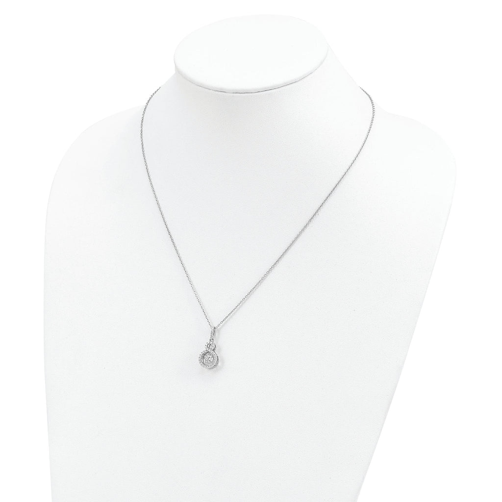 Sophia Jewelers Sterling Silver CZ Infinity Necklace with Moving Center