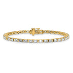 14k 4 3/4 carat Certified Lab Grown Diamond VS/SI+ G+ Complete Emerald Bezel Set Tennis Bracelet