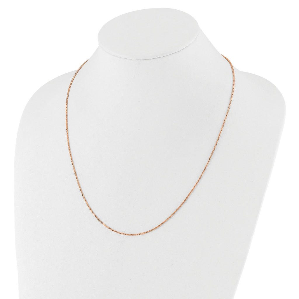 Sterling Silver Rose Gold-plated Adjustable 1.25mm Round Box Chain