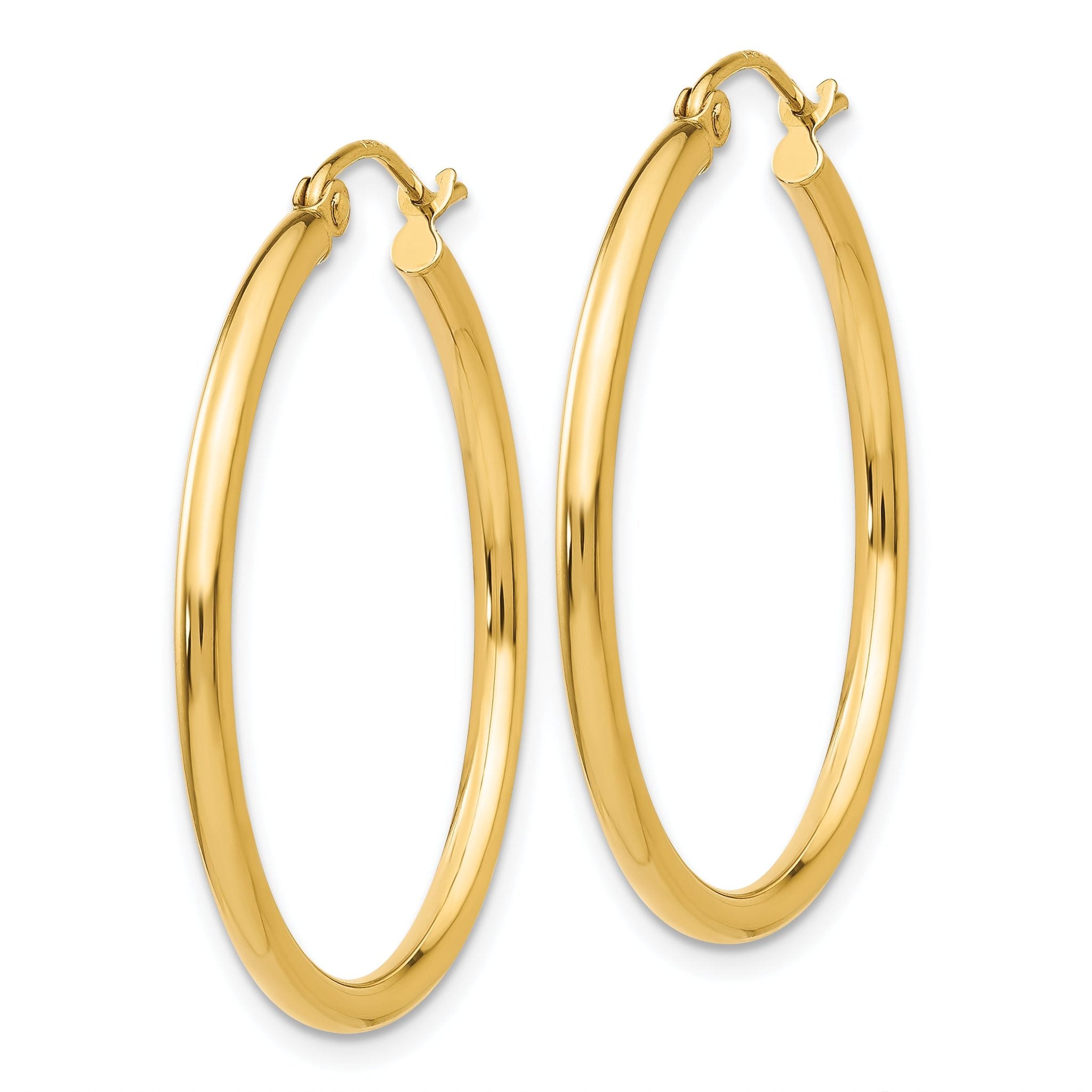 Polished Tube Hoop Earrings in 14K Yellow Gold