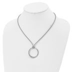 Sophia Jewelers 925 Sterling Silver Textured Circle Pendant Necklace, Polished Elegance