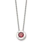 Chisel Stainless Steel Polished CZ January Birthstone Circle Pendant on a 20 inch Multi-Link Chain Necklace