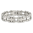 Stainless Steel Polished Open Corss Link Bracelet for Men