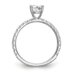 14K White Gold (Holds 1 carat (6.5mm) Round Center) 1/3 carat Diamond Semi-Mount Engagement Ring