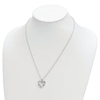 10K White Gold Heart of Healing Necklace with Pink & Clear Crystal Topaz