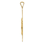 14K Gold Crucifix Cross Pendant with Polished, Satin, and Diamond-Cut Finish