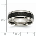 Carbon Fiber Inlay Wedding Band in Titanium, 8mm