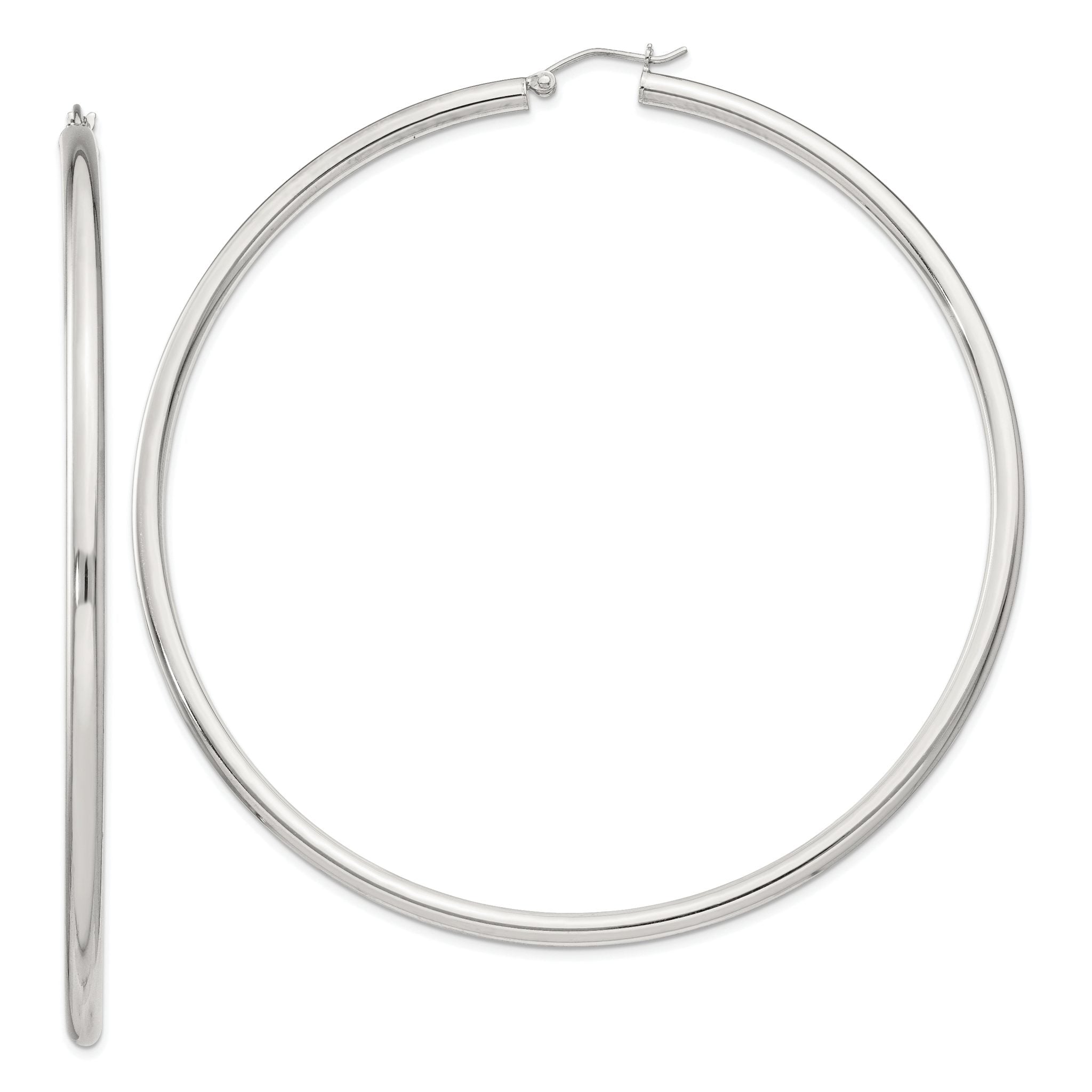Sterling Silver 3mm Round Hoop Earrings Main image