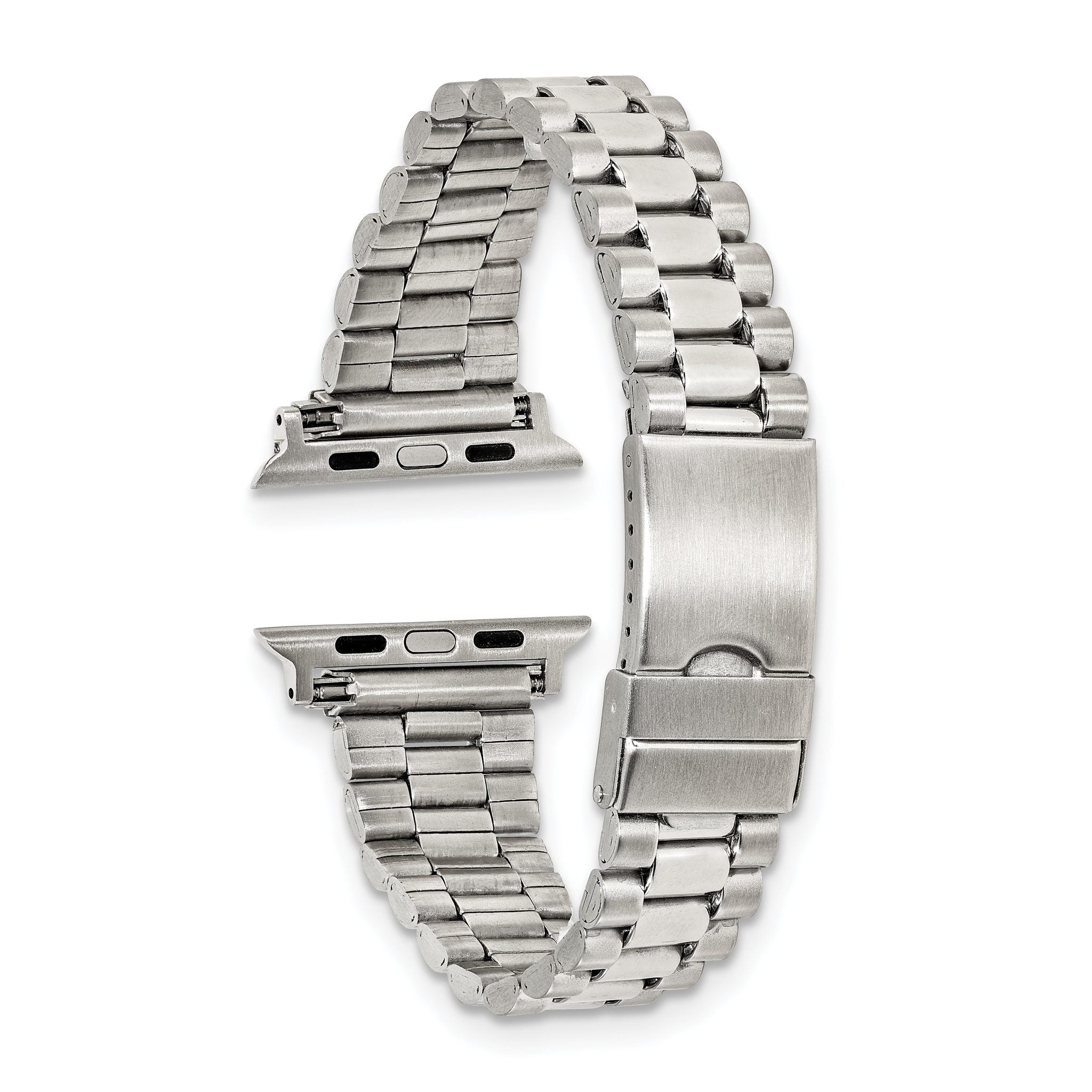 for Apple 42/44/45mm Smart Watch Long President-Style Stainless Steel 7.4 inch Watch Band with Stainless Steel Adapters