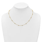 14k Complete 1/2 carat Bezel-set Diamond and Cable Chain 16-Station 16 inch Necklace