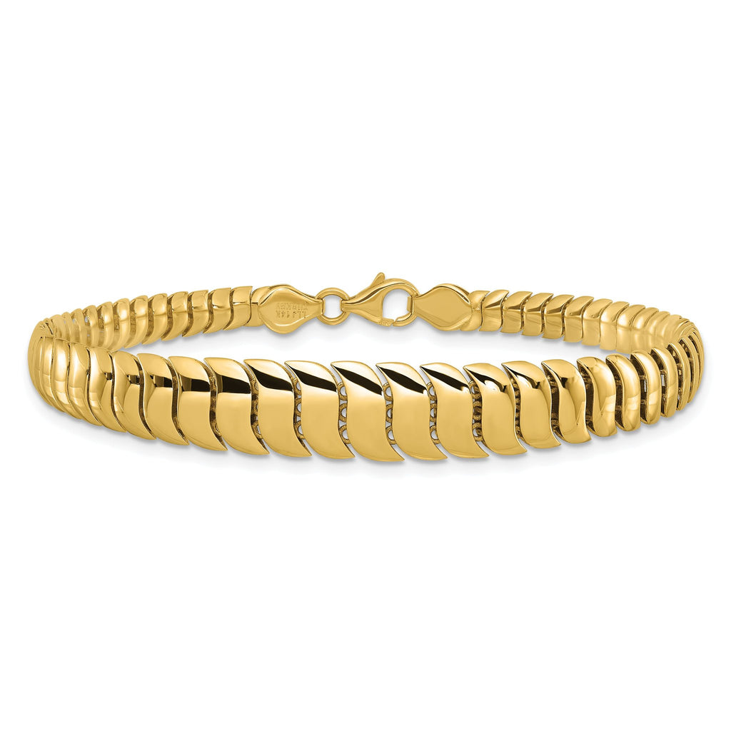 14K Polished Fancy Graduated Bracelet