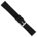 Textured Silicone Watch Band in Black, 22mm