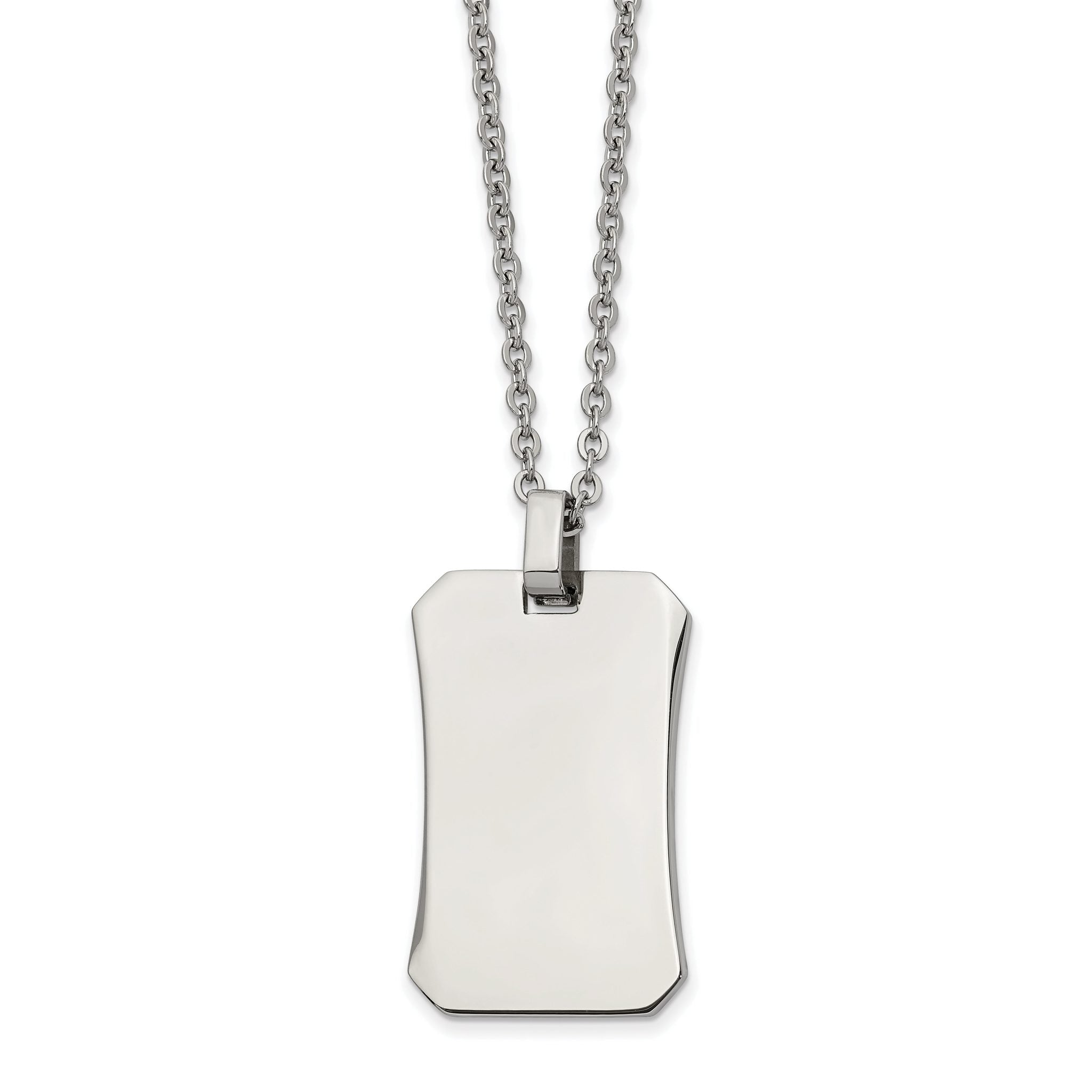 Chisel Stainless Steel Polished Dog Tag on a 22 inch Cable Chain Necklace Main image
