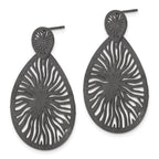 Stainless Steel Black Polished Star Drop Dangle Earrings for Women