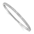 Sophia Jewelers Sterling Silver 925 CZ Hinged Bangle Bracelet