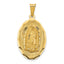 14K Gold Lady of Guadalupe Oval Pendant with Polished D/C Finish