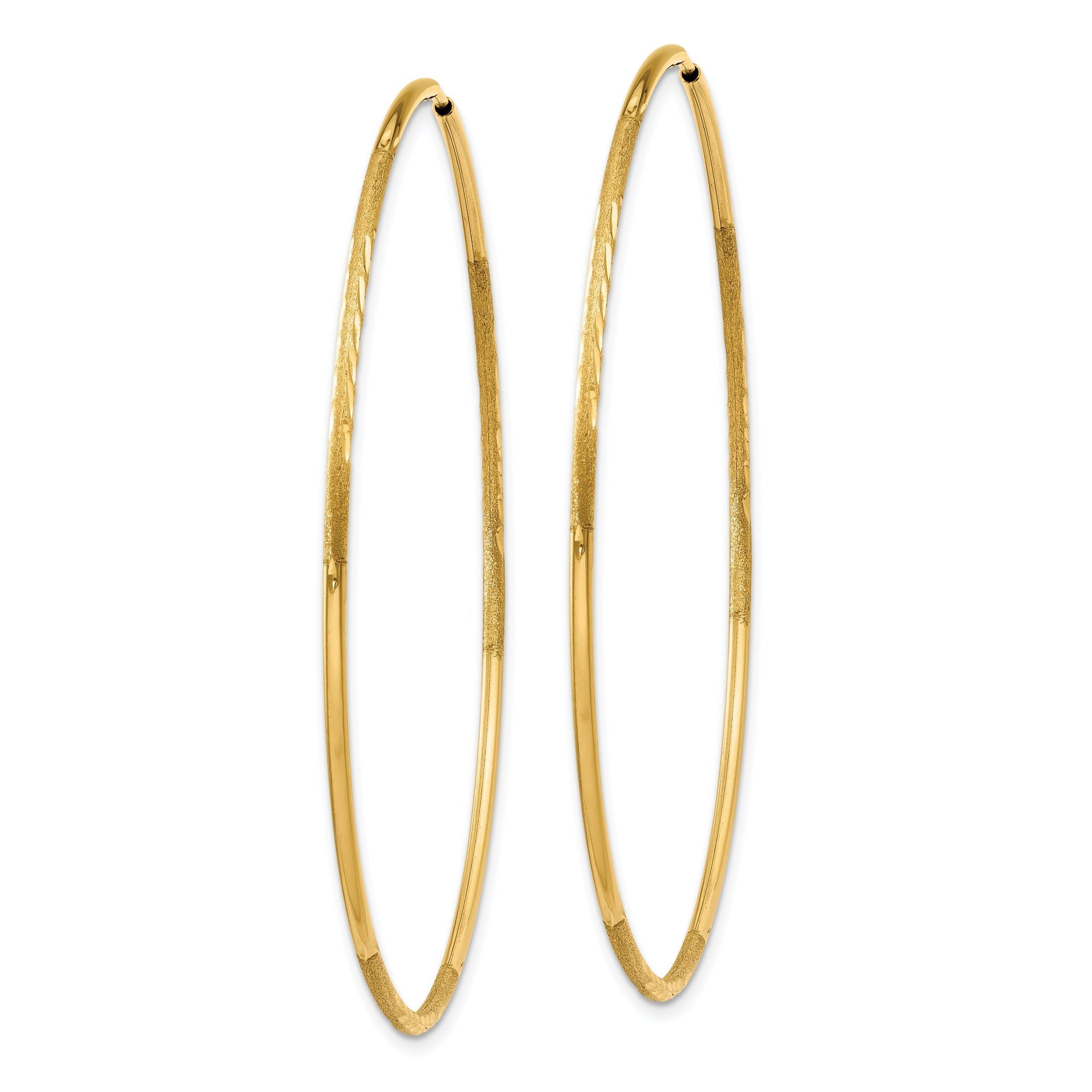 14k 1.25mm Diamond-cut Endless Hoop Earring Secondary image