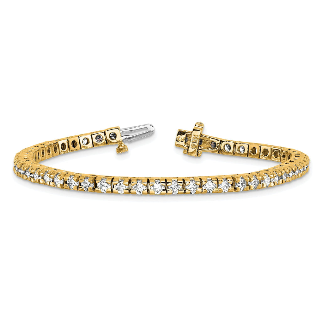 14k Complete 4.65 carat Round AAA Diamond 4-prong 7 inch Tennis Bracelet