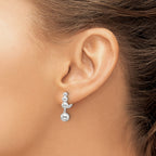 Sterling Silver E-Coating Beaded Dangle Earrings