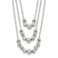 Sterling Silver Polished 3-Strand Beaded Necklace