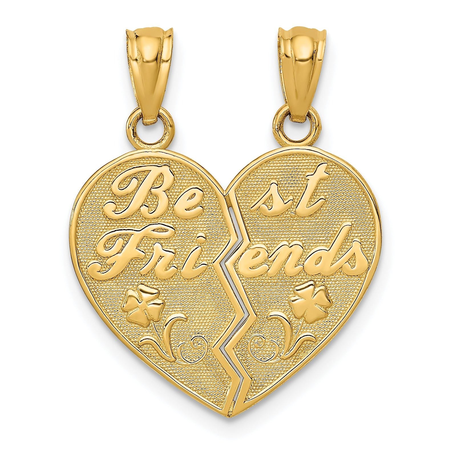 14K Gold Best Friends Heart Pendant Set with Polished Finish Main image