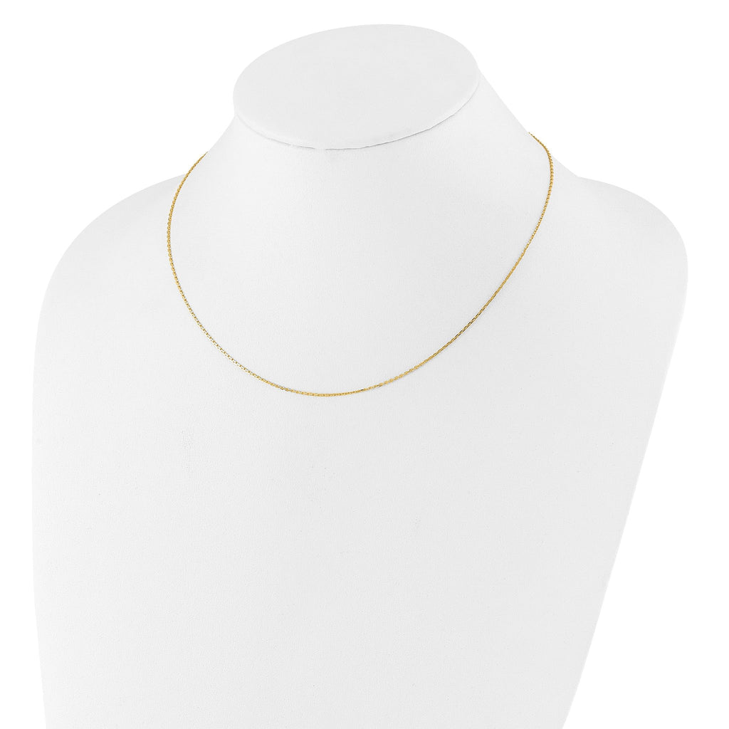 Diamond-Cut Square Cable Adjustable Chain in 14K Yellow Gold