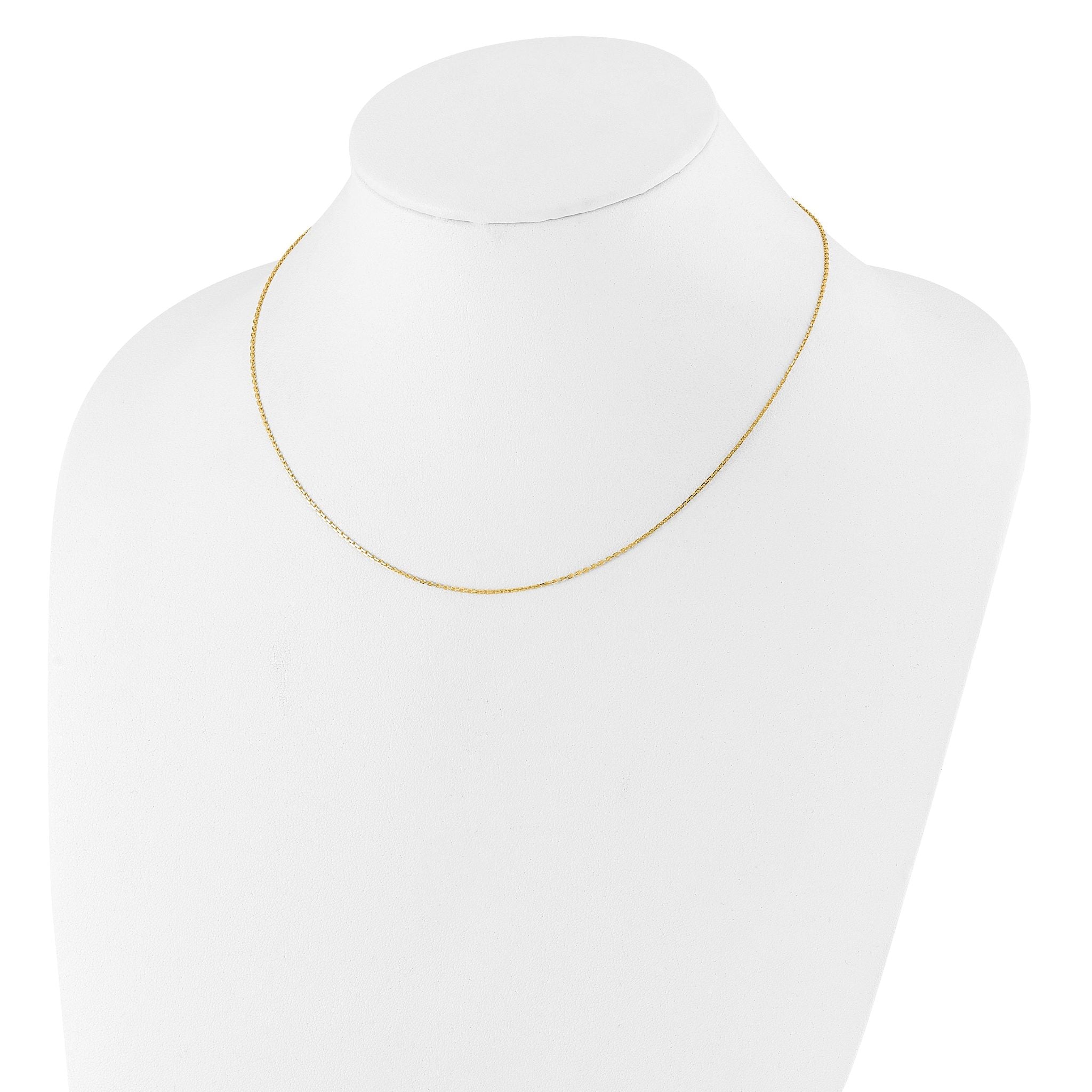 Diamond-Cut Square Cable Adjustable Chain in 14K Yellow Gold