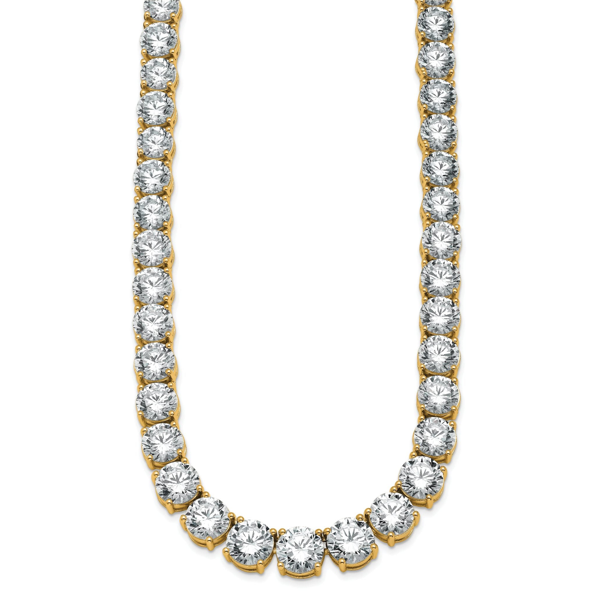 14k 100 3/4 carat Lab Grown Diamond VS/SI+ G+ Complete Round 20 inch Graduated Tennis Necklace Secondary image