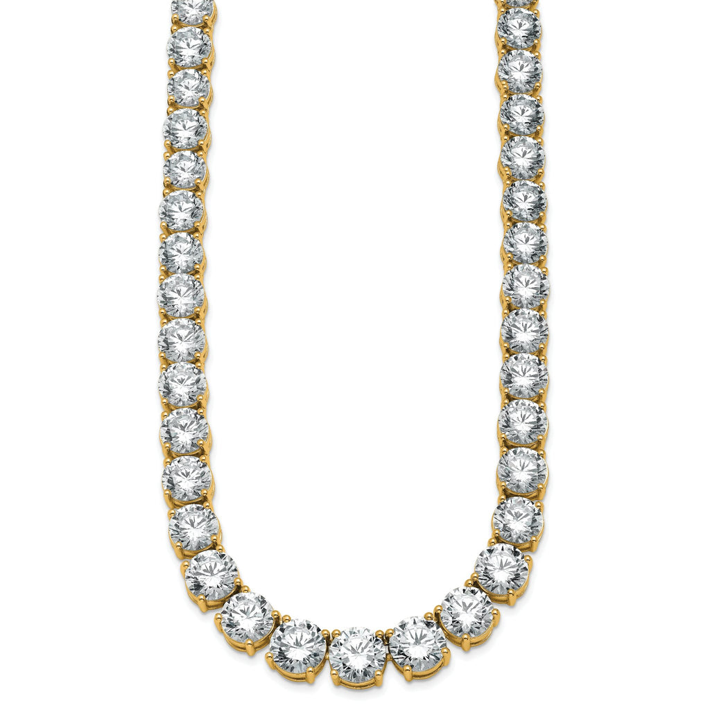 14k 100 3/4 carat Lab Grown Diamond VS/SI+ G+ Complete Round 20 inch Graduated Tennis Necklace