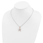 Rose Gold-Plated Sterling Silver CZ Starfish Necklace with Elegant Charm
