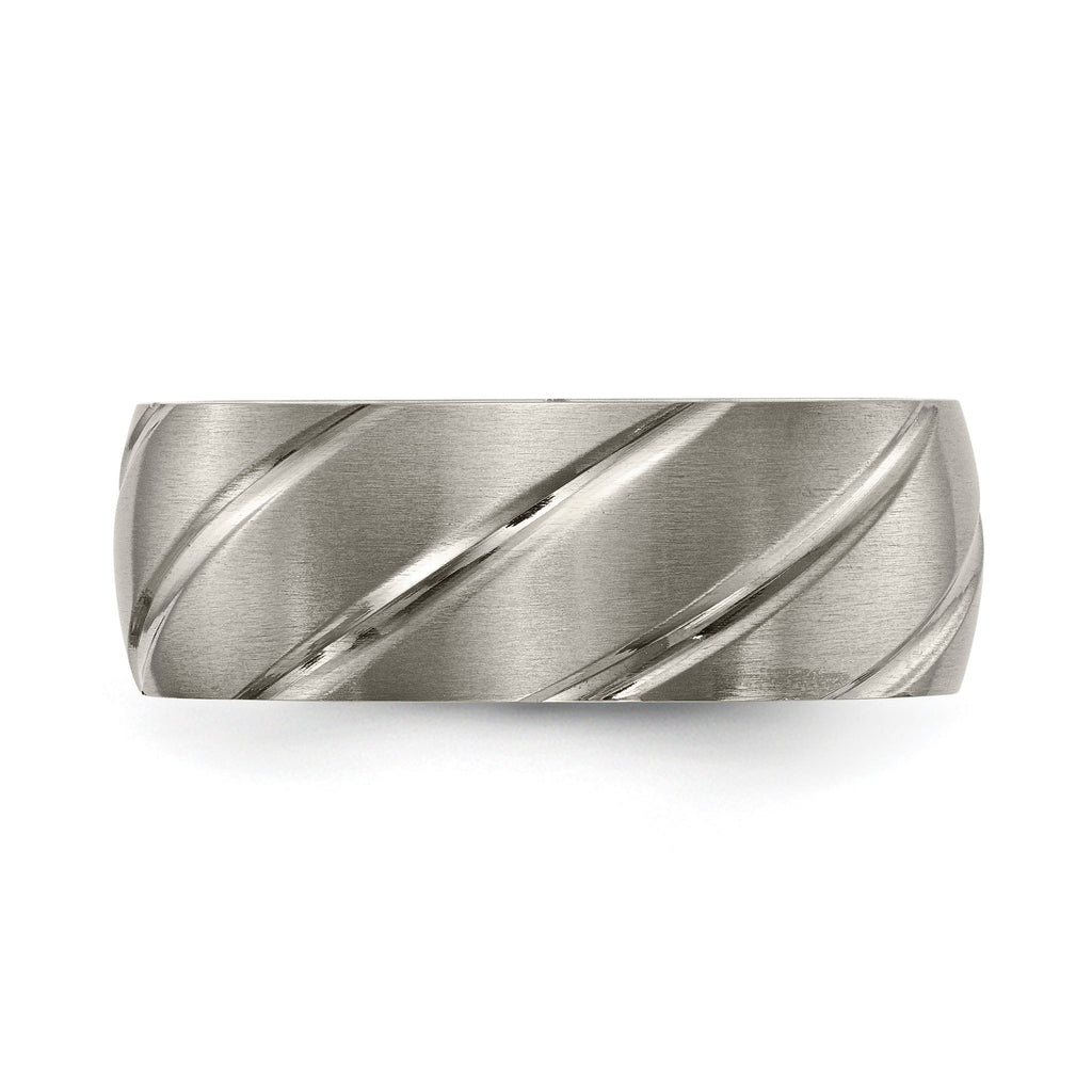 Swirl Design Wedding Band in Titanium, 8mm