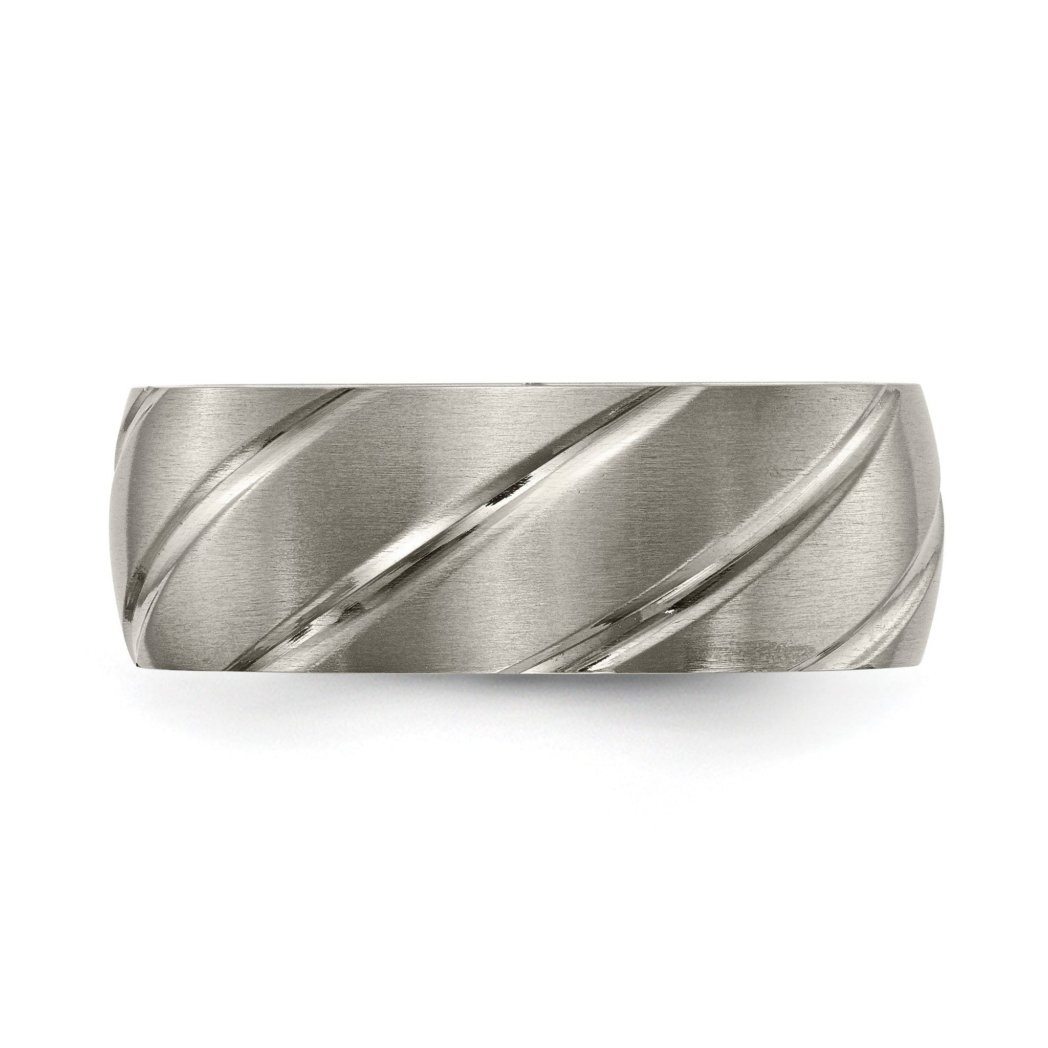 Swirl Design Wedding Band in Titanium, 8mm