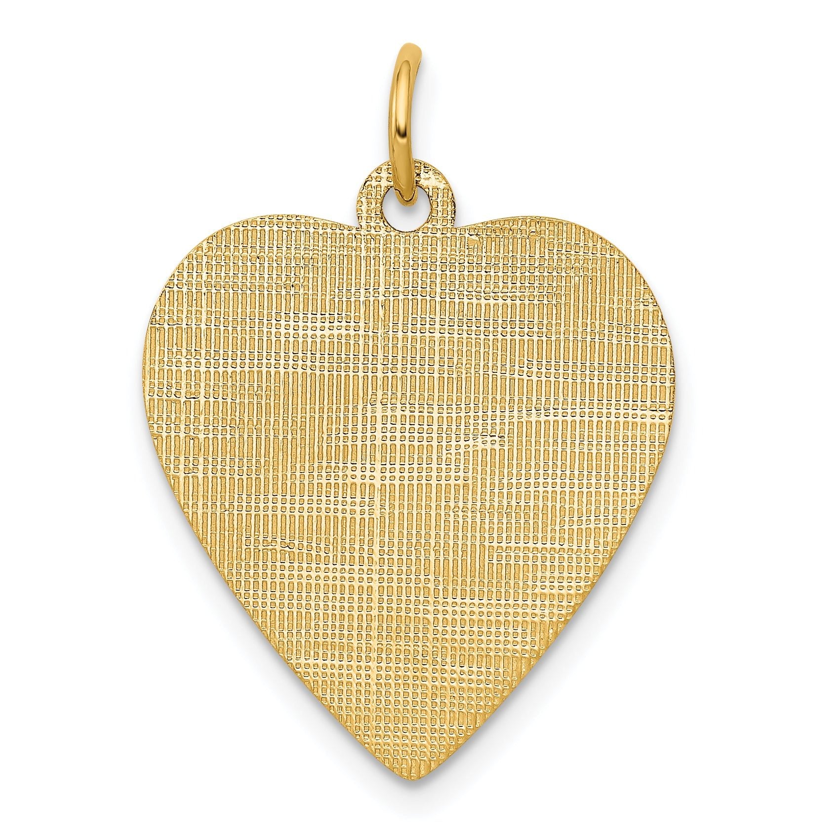14K Patterned .018 Gauge Engravable Heart Disc Charm Main image