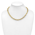 14K Polished Fancy Oval Link Necklace