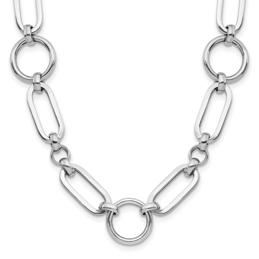 Fancy Link Chain in Sterling Silver, 12.5mm, 16 Inch