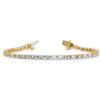 14k 4 3/4 carat Certified Lab Grown Diamond VS+ F+ Complete Emerald Bezel Set Tennis Bracelet