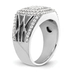 14k White Gold 1 1/8 carat Lab Grown Diamond VS/SI+ G+ Side Design Men's Ring
