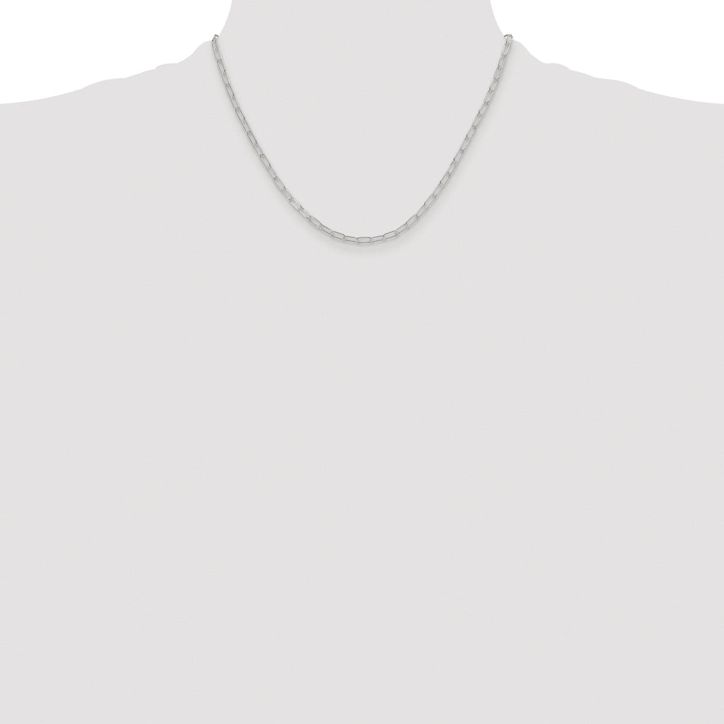 Polished Paperclip Chain Necklace in Sterling Silver