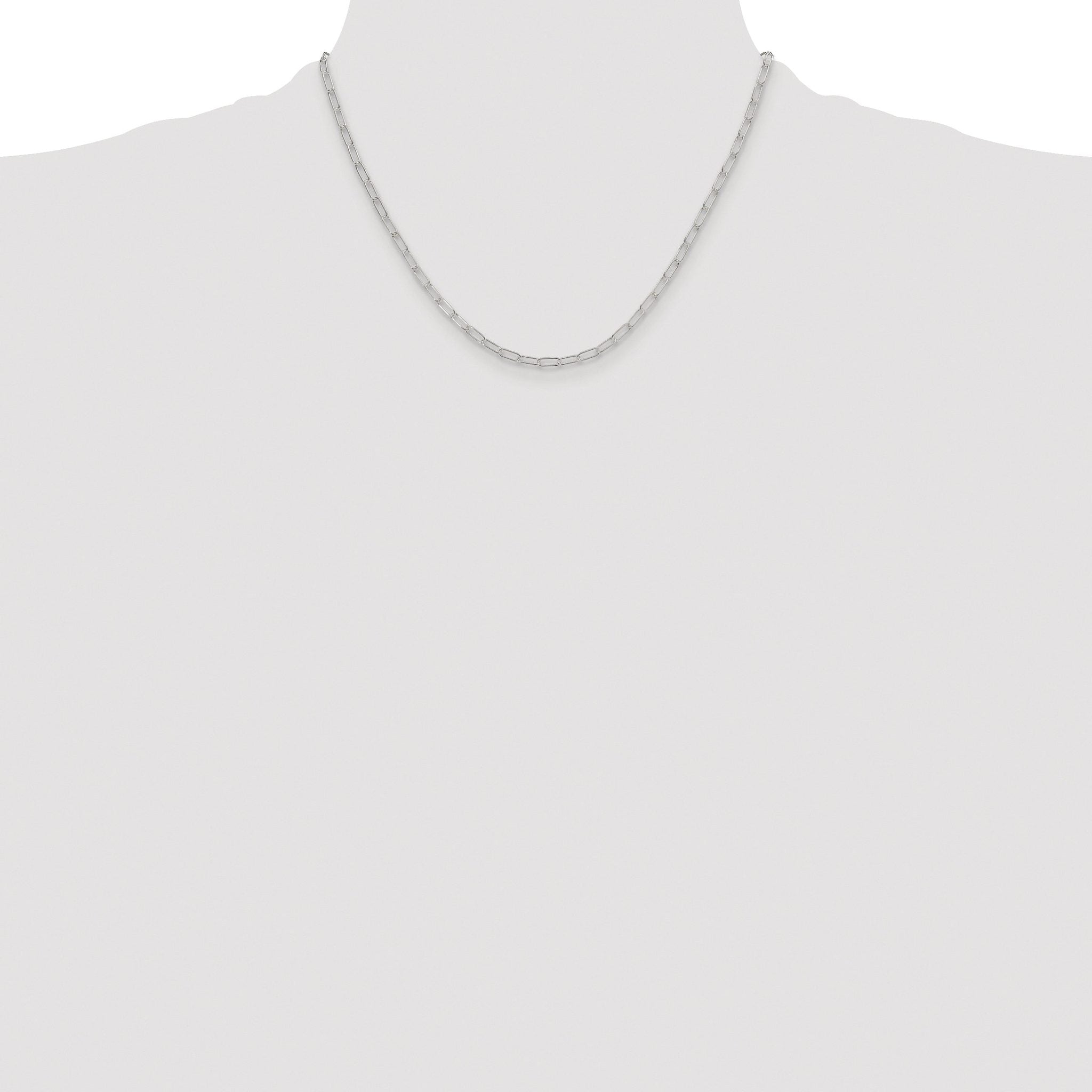 Polished Paperclip Chain Necklace in Sterling Silver