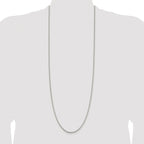 Sterling Silver Rhodium-plated 2mm Round Box Chain