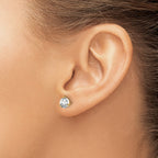 14k Yellow Gold 1 1/4 ctw Lab Grown Diamond VS+ F+ Round 3 Prong Heavy Wt. Stud Earrings
