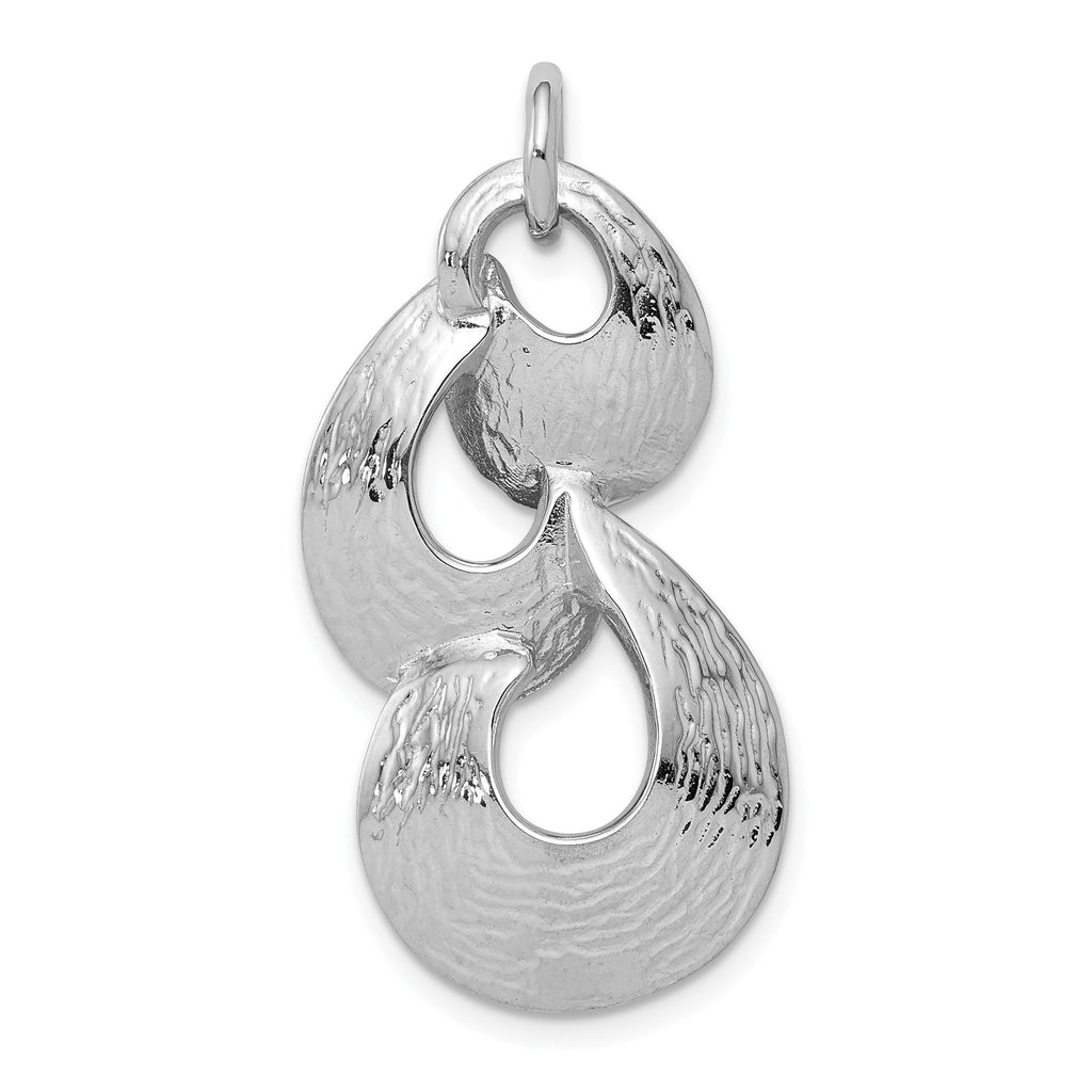 Sterling Silver 925 Drop Pendant with Rhodium Polish Elegant Charm